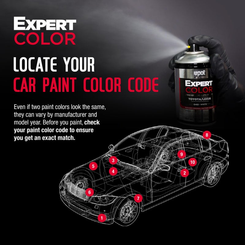 يو-بوي U-POL Expert Color، لجنرال موتورز 8624، طلاء رش للسيارات، درجة احترافية، سهل الاستخدام، أبيض أولمبي - Image 4
